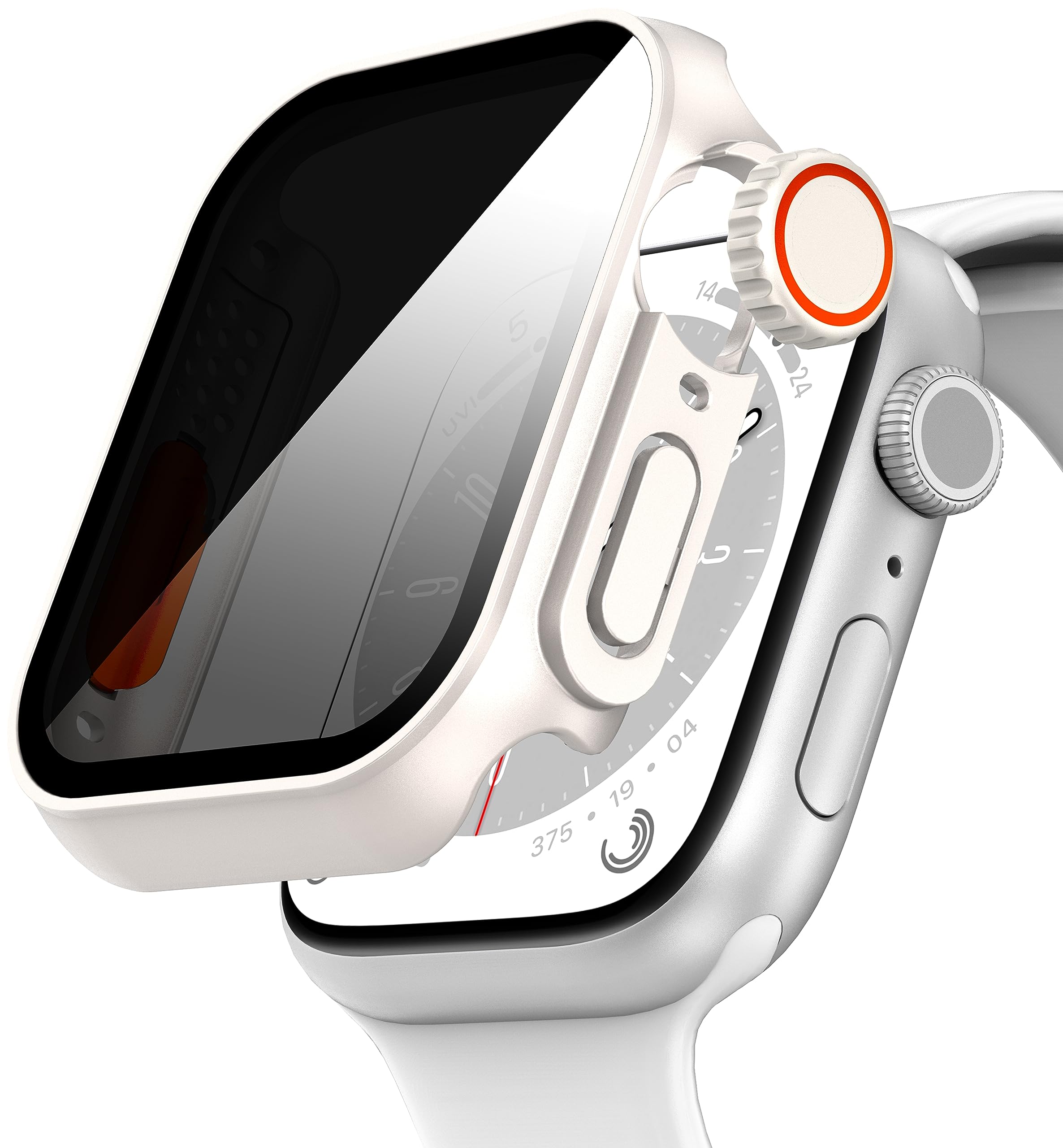 Diruite Case for Apple Watch SE 3/2/1 /Series 6 5 4 40mm Screen Protector Anti-Spy,Tempered Glass Unique Design Hard PC Ultrathin Cover,Starlight(Privacy),40MM