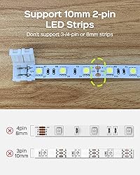 JACKYLED 10mm 2-Pin LED Strip Connectors for LED
