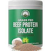 Grass Fed Beef Protein Powder - Lactose Free Great Tasting Beef Protein Isolate. Complete Animal Based Non Dairy Paleo Carnivore Supplement for Prime Muscle Building. No Whey. Chocolate Flavor