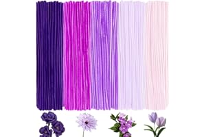 YONOVO Purple Pipe Cleaners for Crafts Flowers Bulk 500Pcs 8mm Thick 12 inches Long,Pipecleaners Chenille Stems Fuzzy Sticks 