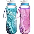 Toykee Water Bottle Sleeve for Cirkul 22 32 oz - 2 Pack Bottle Cover Holder Carrier with Handle Strap