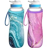 Toykee Water Bottle Sleeve for Cirkul 22 oz - 2 Pack Bottle Cover Holder Carrier with Handle Strap