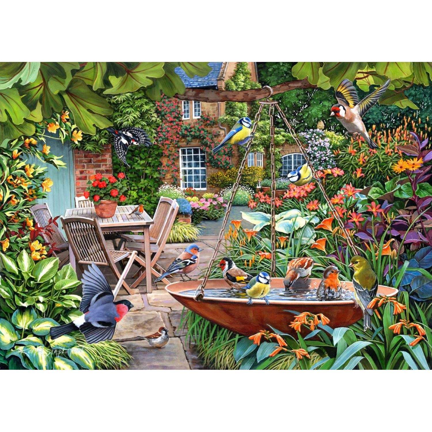 The House of Puzzles - Splashing Around Jigsaw - 1000 Piece Jigsaws For Adults, Artist Illustrated, Scenic Landscape, Deluxe Puzzle Gifts