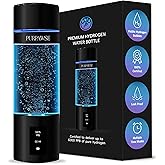 Portable Hydrogen Water Bottle Generator, Up to 6000 PPB with SPE/PEM Technology Hydration Hydrogenated Water Bottle, Athletic, Rechargeable H2 Generator, Long Lasting Battery