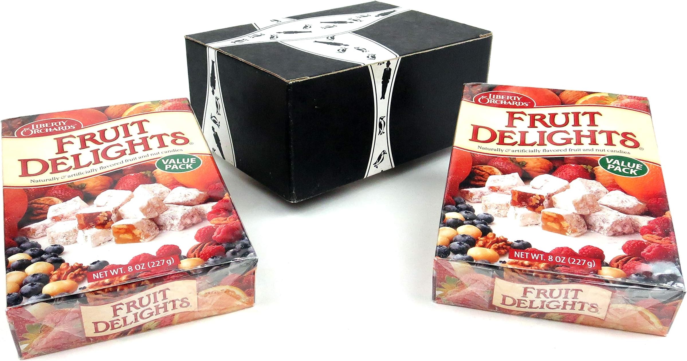 Liberty Orchards Fruit Delights Value Pack, 8 oz Boxes in a BlackTie Box (Pack of 2)