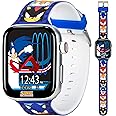 Sonic The Hedgehog Kids Smartwatch – Bluetooth Calling, Messages, Camera, Music, Sleep Tracker, Fitness & Activity Apps – 6 Watch Faces, Touchscreen, USB Rechargeable – Fits Wrists 5.5" to 8"
