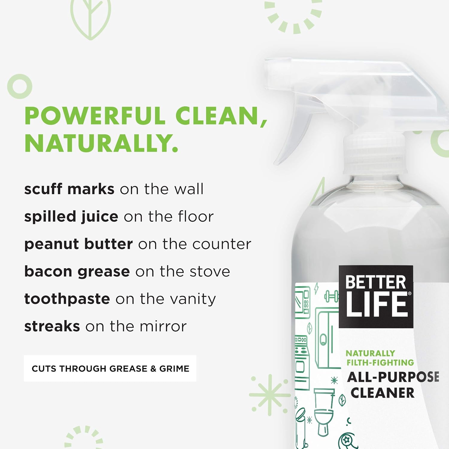Better Life Natural All-Purpose Cleaner, Safe Around Kids & Pets, 32 Fl Oz (Pack of 2), 2409C: Health & Personal Care