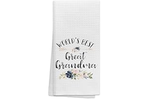 OHSUL World’s Best Great Grandma Floral Absorbent Kitchen Towels Dish Towels Dish Cloth,Grandma Mother's Day Hand Towels Tea Towel for Bathroom Kitchen Decor,Grandma Gifts