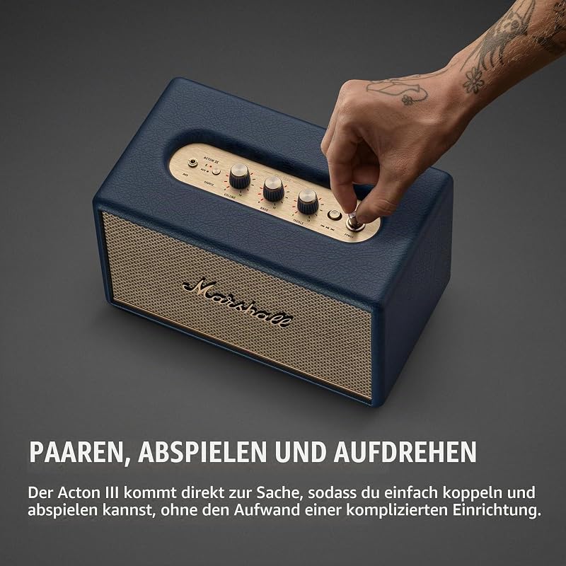 Acton III Bluetooth-Stereo-Lautsprecher, kabellos, Blau — Foto 3 von 8
