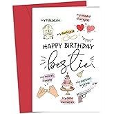Heollaok Funny Birthday Card for Best Friend, Happy Bday Gifts for Sister, Bestie Birthday Card, Friendship Birthday Cards for Women