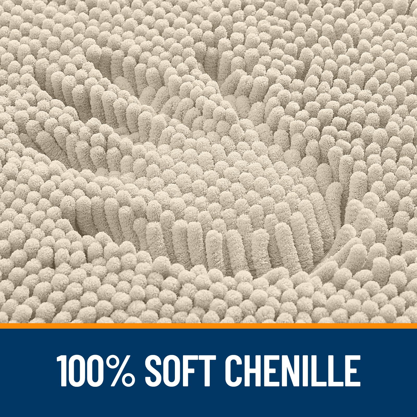 Condition photo showing As Is for olanly bathroom rugs 32x20, extra soft absorbent chenille bath rugs, rubber backing quick dry, machi