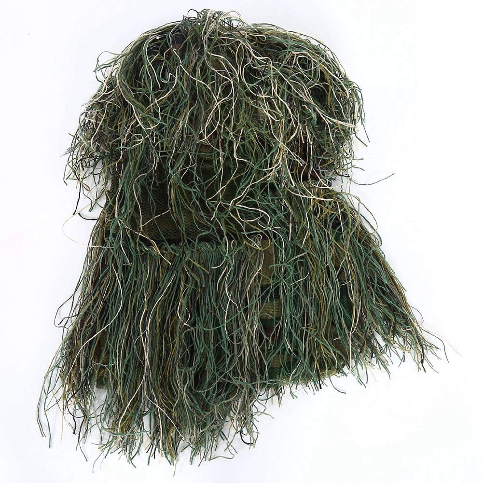 Vbestlife Forest Grass Camouflage Head Cover, Training 3D Camouflage Hood Veil Hat Cover for Outdoor Activity Equipment
