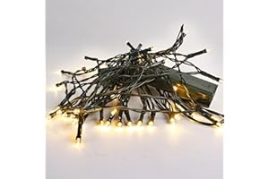 Lomotech Battery Operated Christmas Lights - 2 Pack Total 16ft 50LEDs Battery String Lights with Timer for Home, Garden, Party, Holiday, Tree Decoration (Green Wire, Warm White)