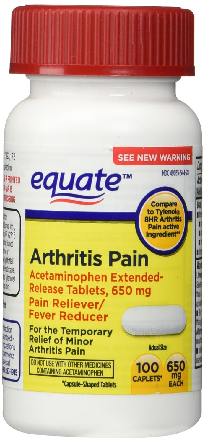 Equate Arthritis Pain Reliever, Extended Release, Acetaminophen 650 Mg, 100Count