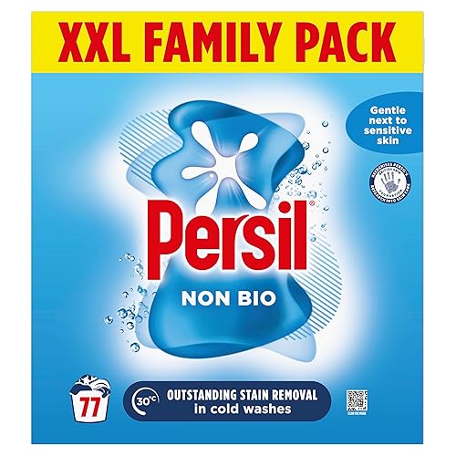 Persil Non Bio Washing Powder XXL Family Pack gentle next to sensitive skin for outstanding stain removal in cold washes 77 washes (3.85 kg)