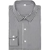 GIANZEN Grade 4 Wrinkle-Resistant Long Sleeve Striped Button-Down Shirt for Men Mens Dress Shirts