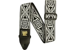 Ernie Ball Jacquard Guitar Strap, Black Heart (P05345)