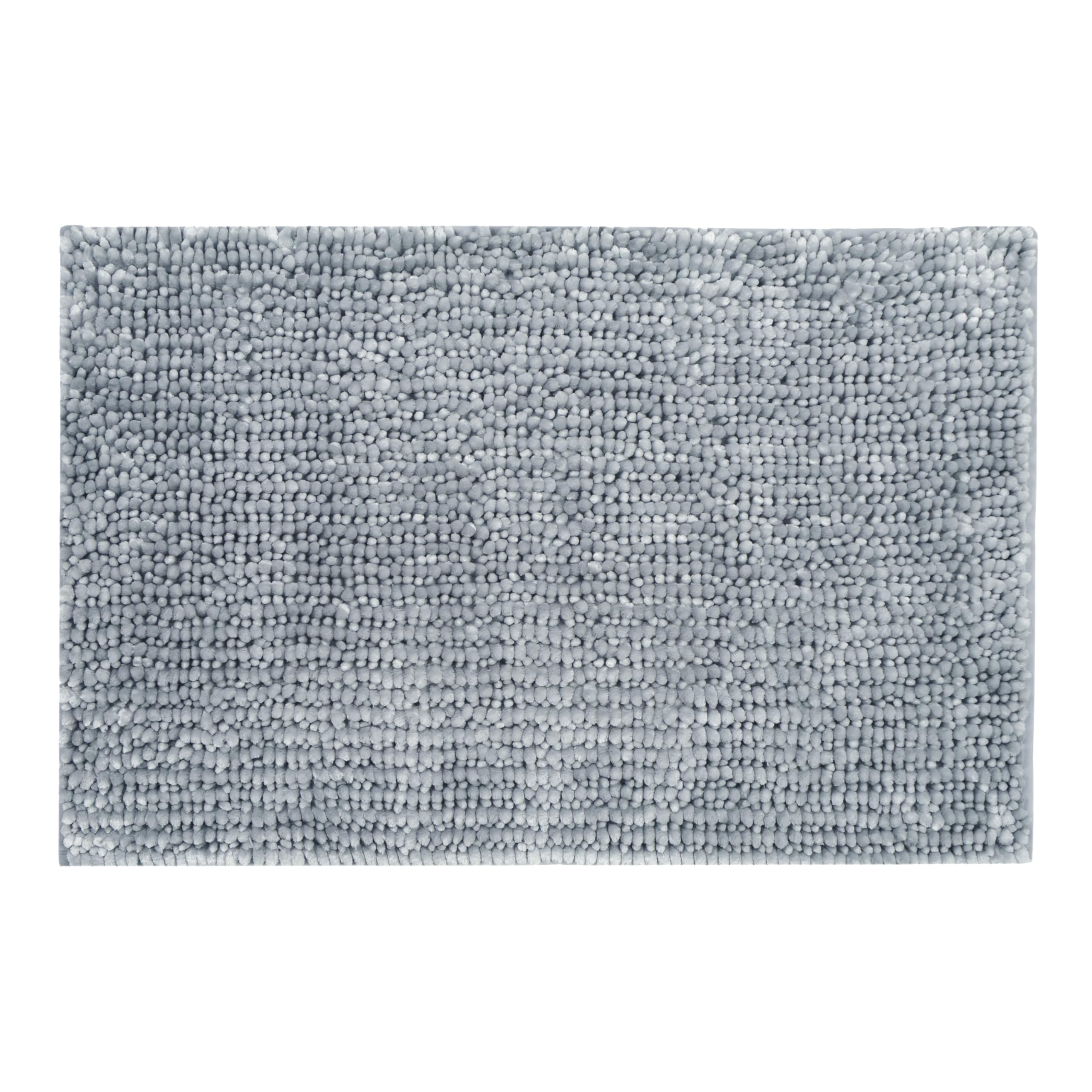 Bobli Super Soft Chenille Bobble Bath Mat Non Slip 50 x 80cm – Deep Pile, Ultra Absorbent, Quick Dry Bathroom Rug (Dove Grey)
