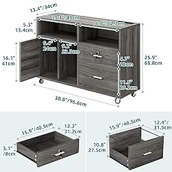DWVO 2 Drawer File Cabinet with Charging