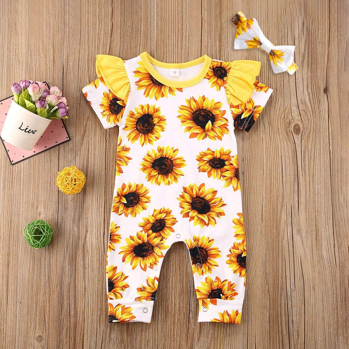 baby sunflower overalls