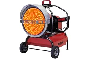 SUNFIRE Radiant Heater - 120,000 BTUs Diesel/Kerosene Portable Industrial Heater with Quiet, Odorless Design & USA Made - SF120