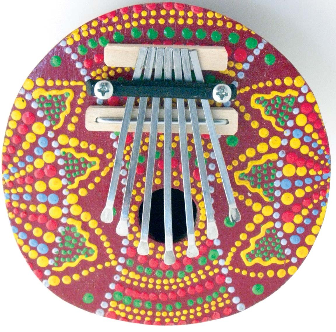 Coconut painted thumb Piano (Mbira or Kalimba)