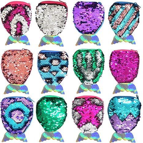 German Trendseller® 3 x Glitzer Kinder Geldbörsen - Meerjungfrauen Flosse ? Mitgebsel ? Kindergeburtstag ? Portmonees Meerjun