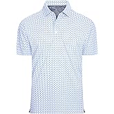 Alex Vando Mens Golf Shirt Moisture Wicking Classic Print Golf Shirts for Men