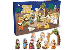 ENERGYCELL Advent Calendar 2025, 24 Days of Christmas Nativity Scene Set, Fun Toys for Boys, Girls, Kids and Toddlers, Christmas Party Gifts
