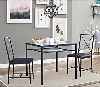 Amazon.com - Juegos De Comedor – Mesa y Sillas De Color Negro De Lujo