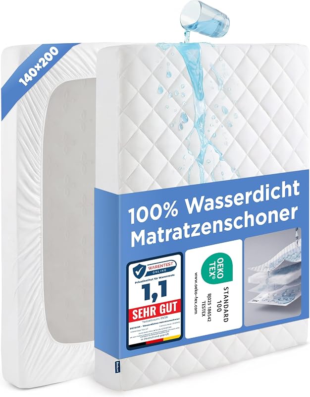 Matratzenschoner 140x200cm Wasserdicht - Matratzenbezug Weiß