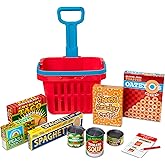 Melissa & Doug Fill and Roll Grocery Basket Play Set with Play Food Boxes and Cans (11 pcs) Kitchen Toy Food Ages 3+