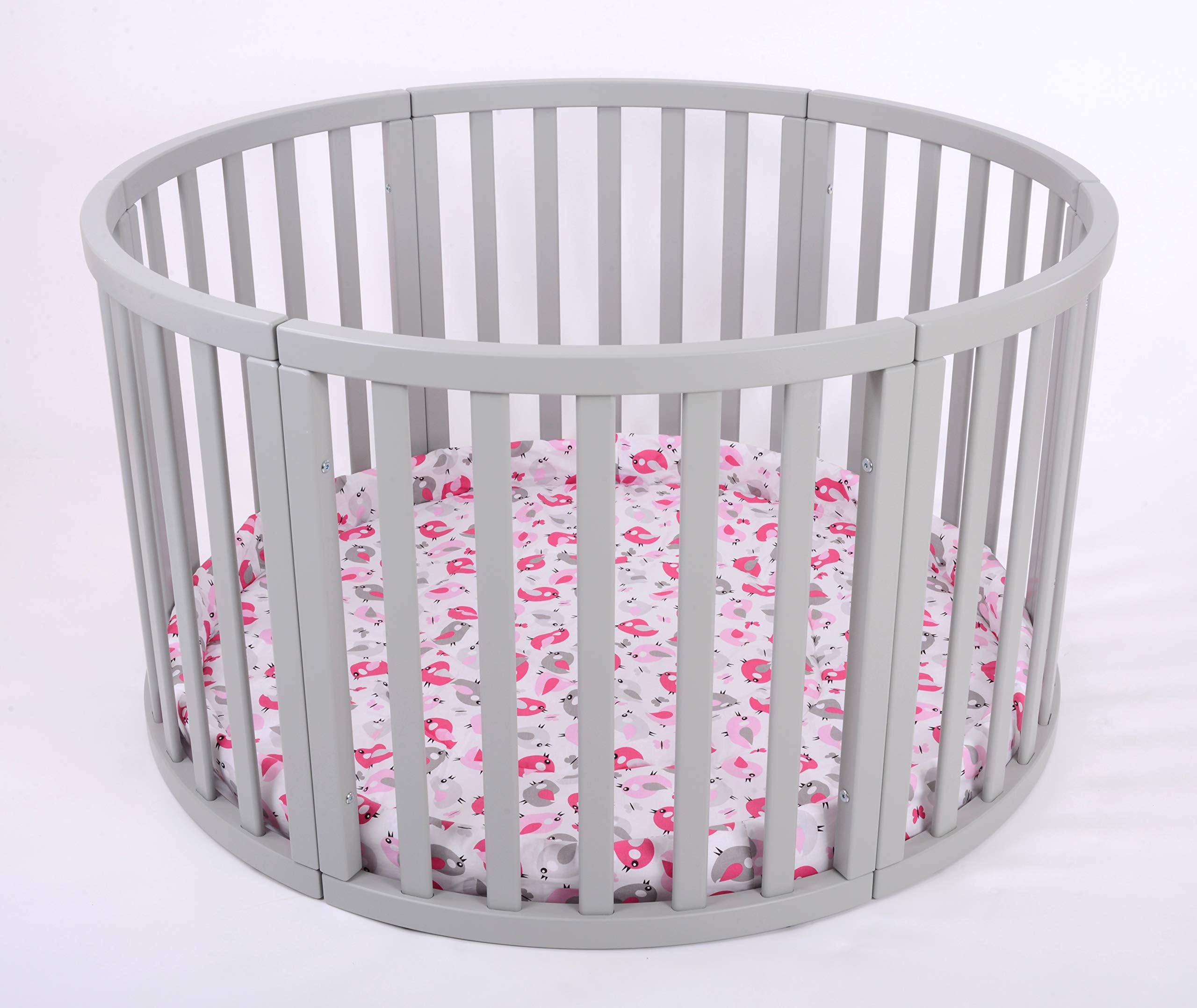 MJmark Round PLAYPEN APOLLO QUATTRO VERY LARGE Wooden play pen with play-mat Birds Sanctuary SALE SALE