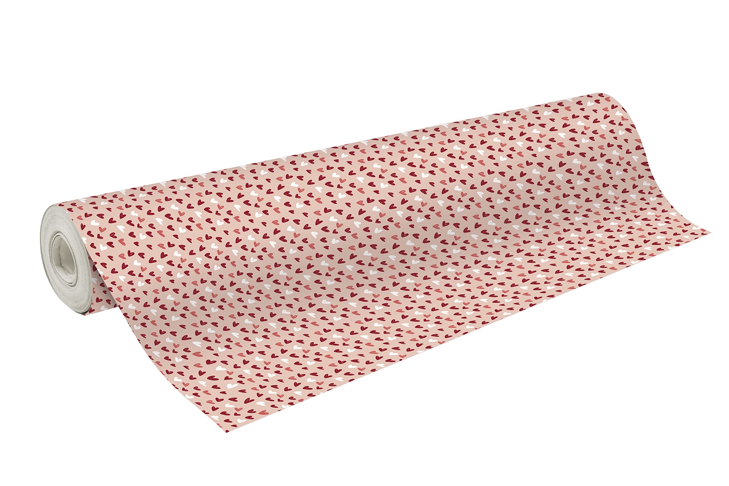 Clairefontaine 211945C - A Roll of Wrapping Paper - 60g Wedding Ring - Dimensions: 50x0,70m - Pattern: Hearts - Gift wrapping, Special long length, wrapping