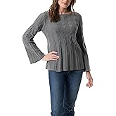 Gloria Vanderbilt Womens Maren Boat Neck Cable Sweater Pullover Standard