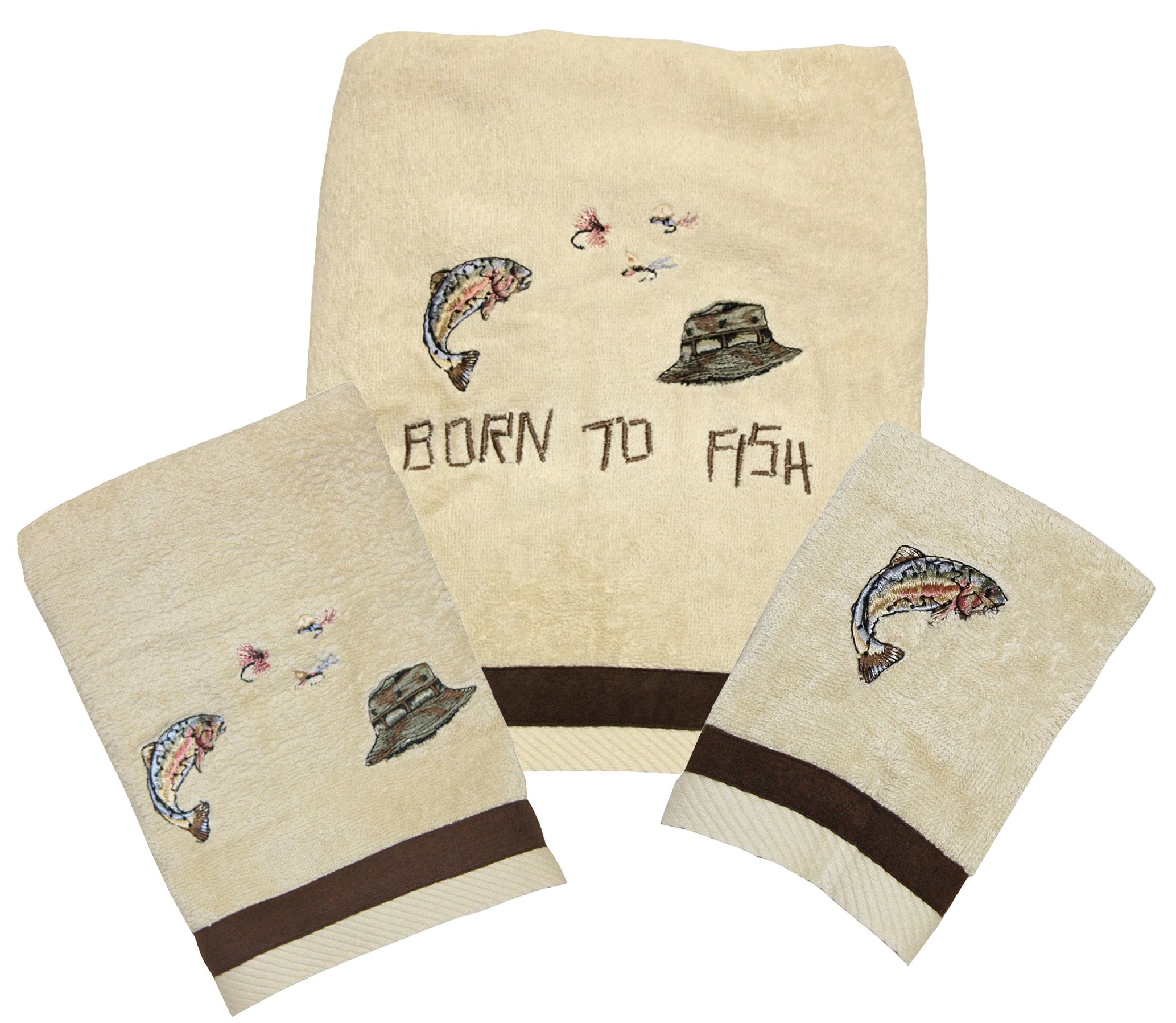 Bacova Guild Born to Fish Bath towel LAVORIST
