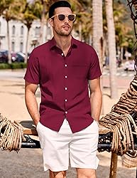 COOFANDY Mens Casual Button Down Shirts Short