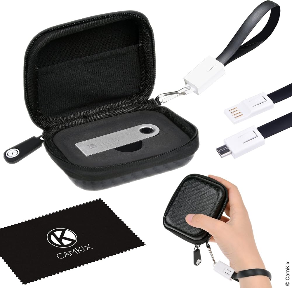 CAMKIX Hardshell Case for Ledger Nano S Bitcoin Crypto Wallet USB Strap Storage