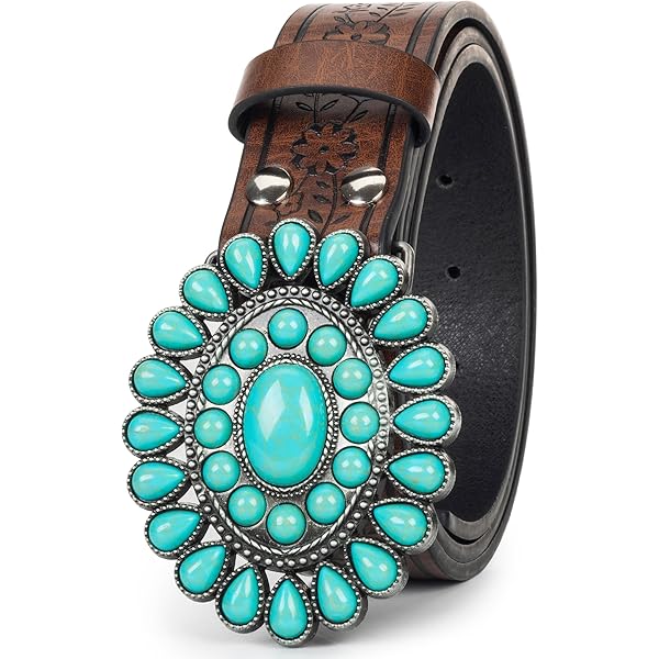 美品 Turquoise Narrow Studs Belt 美品 Turquoise Narrow Studs Belt 美品 Turquoise Narrow Studs Belt