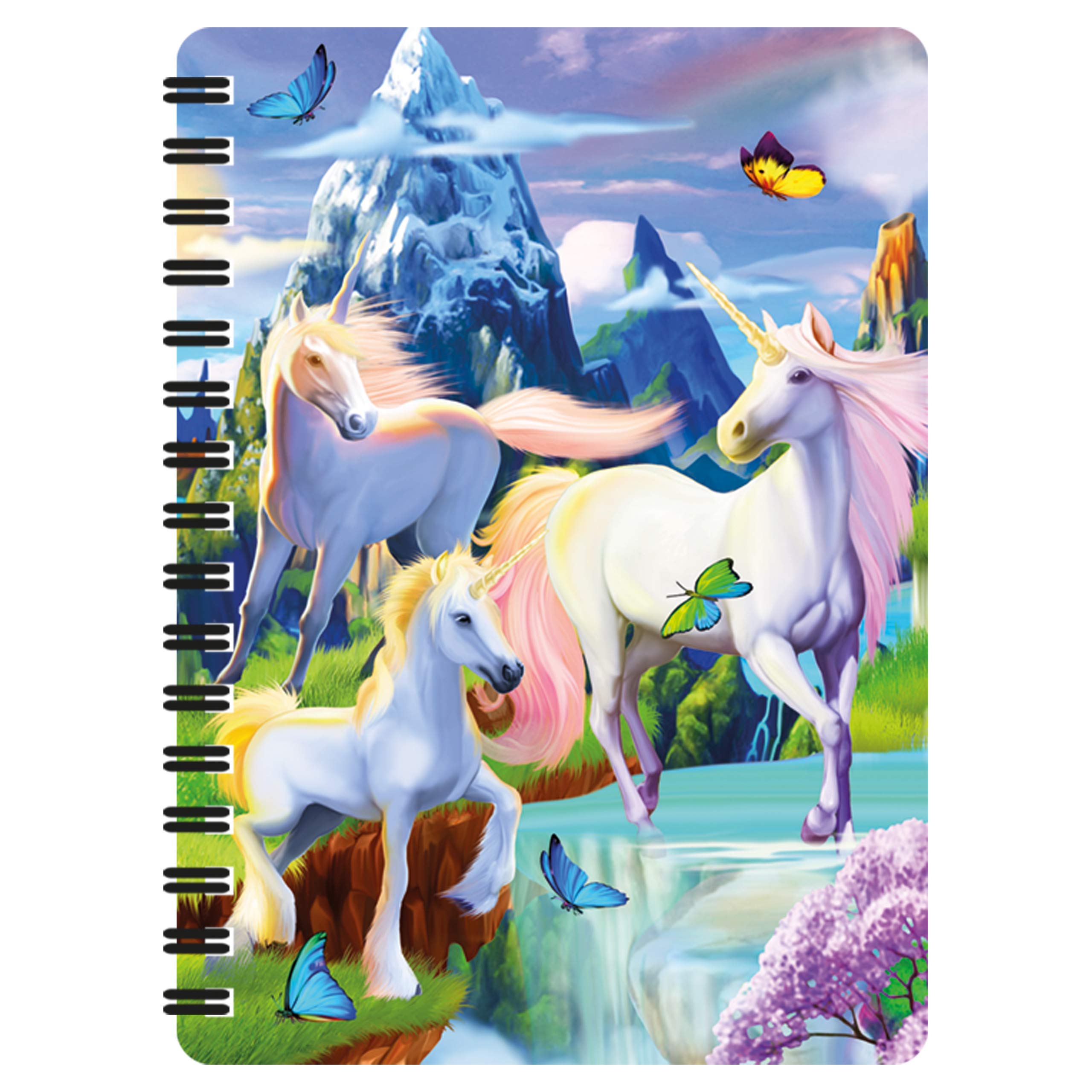 3D LiveLife Jotter - Unicorn Bliss from Deluxebase. Lenticular 3D Fantasy A6 Spiral Notebook with plain recycled paper pages. Artwork licensed from renowned artist Michael Searle