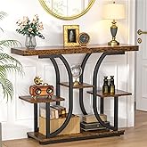 ikkle 42.5" Console Table, Industrial Entryway Table with Storage Shelf, 5-Tier Sofa Table Behind Couch, Hallway Accent Table