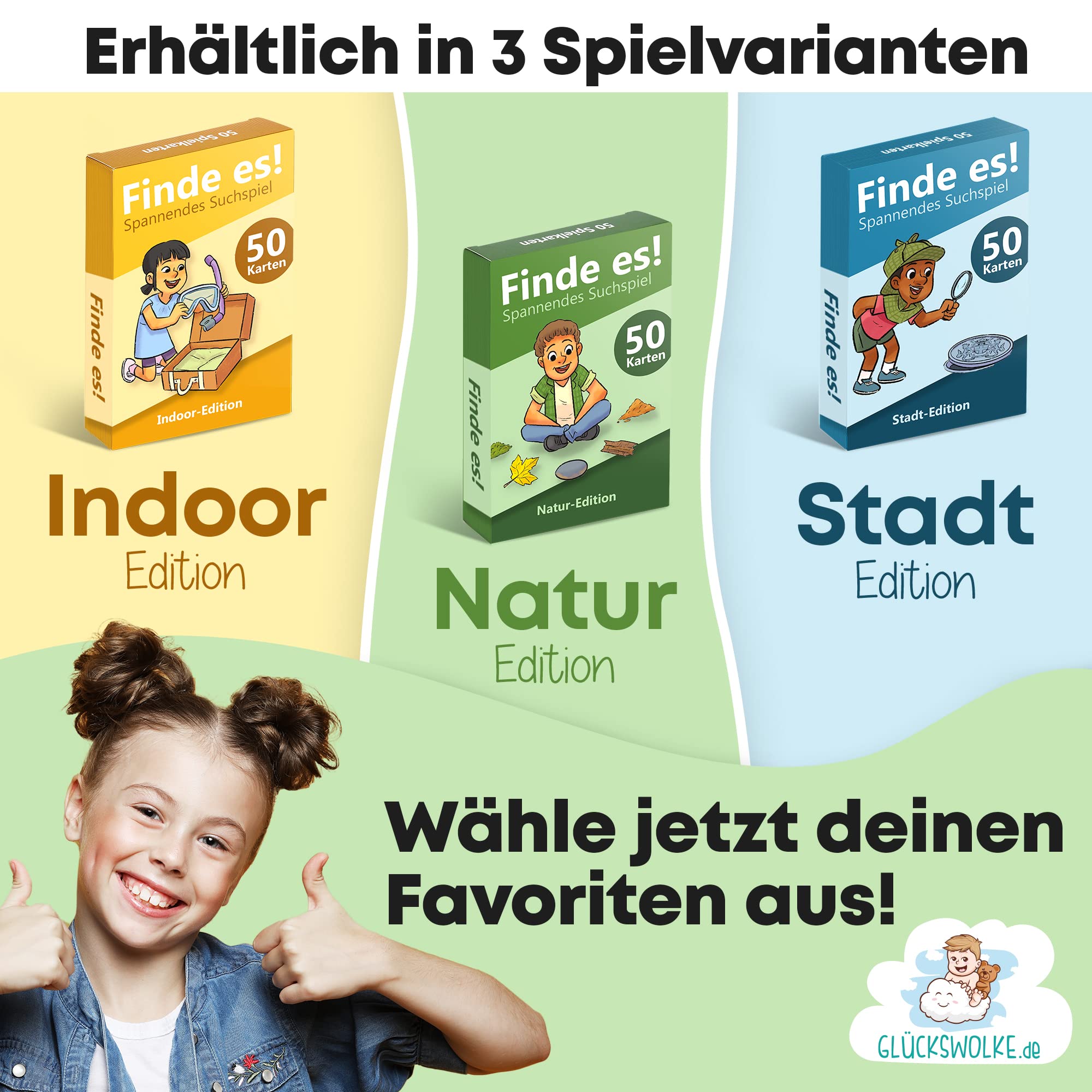GLÜCKSWOLKE - Find it I Rediscover Nature Outside, Outdoor Treasure Hunt for Children, Explorer Toy & Children's Game, Games from 4, 5, 6, 7, 8 Years, Gift for Girls and Boys