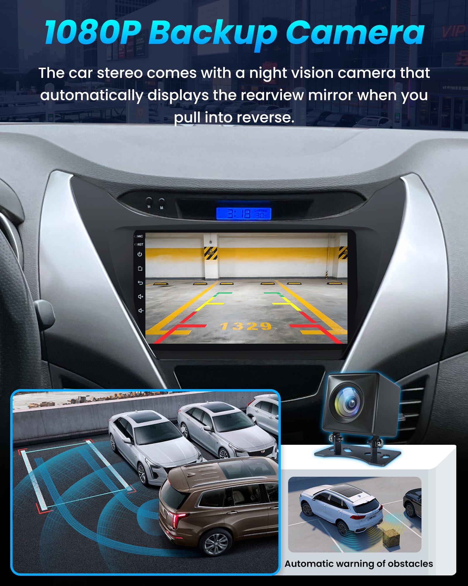 5G WiFi 4Core 64G Car Radio Stereo for Hyundai Elantra 2011 2012 2013: 9 Inch 1280 * 800 HD Touch Screen Head Unit Replacement with Backup Camera - Upgrade Wireless Carplay Bluetooth GPS FM SWC HiFi