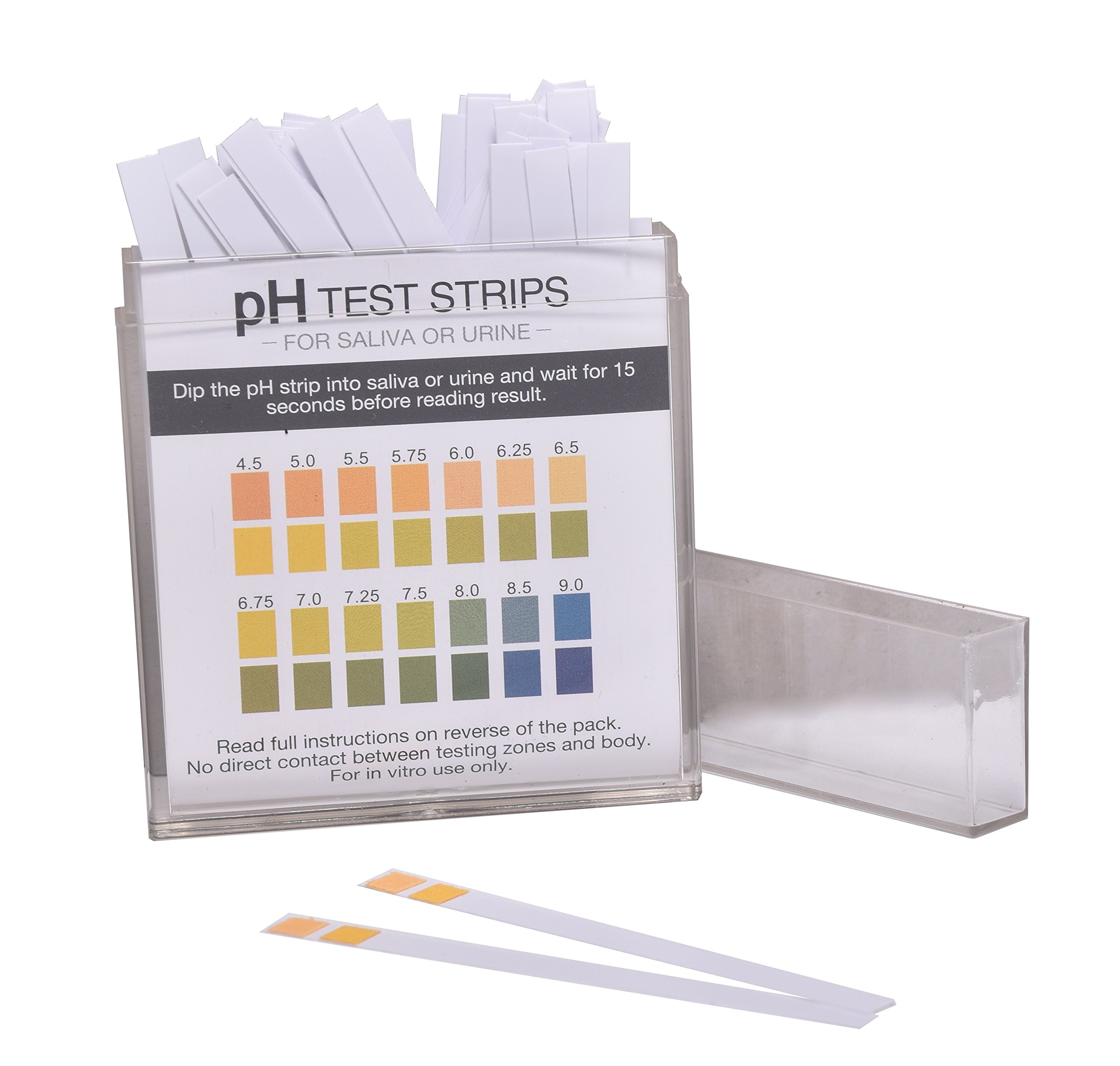 Camlab Water 1200667 pH Indicator Test Strips pH 4.5-9.0 CE Certified for Saliva and Urine (Pack of 100)