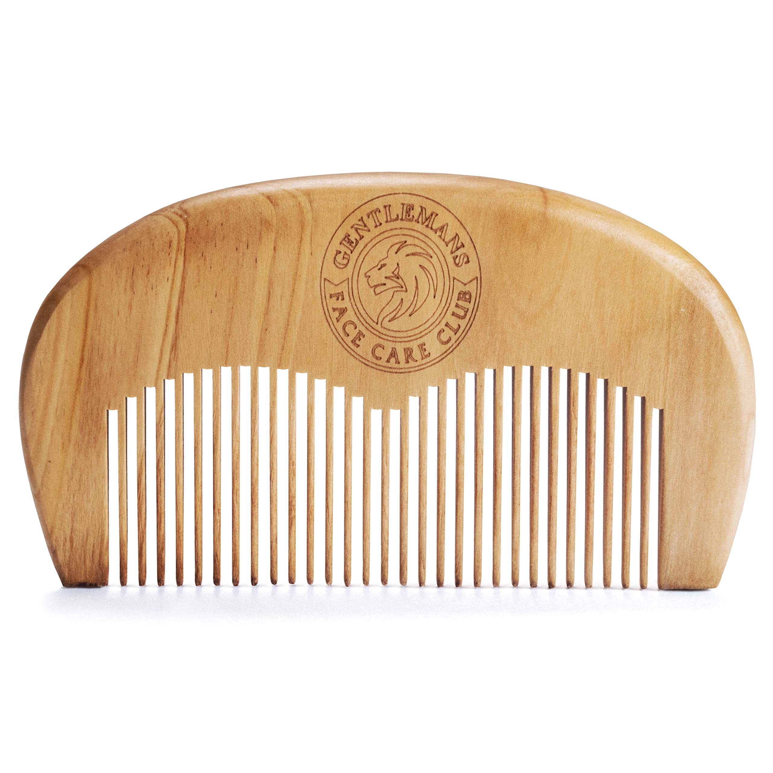 Gentlemans Face Care Club Beard Comb - Vegan Friendly Handmade Wooden Comb - Handy Pocket Size For Snag Free Moustache And Beard Care With FREE Storage Bag + Can Be Used With Beard Oil Or Wax