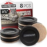Felt Furniture Sliders for Hardwood Floors X-PROTECTOR 8 PCS 3 ½” - Furniture Slider with Unique Design - Heavy-Duty Furnitur