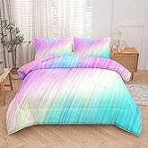 Bodhi Pink Full Comforter Set,Comforter Set for Girls,tie dye Bedding Set for Kids,Kids Girls Bedding Sets,Full Comforter Sets for Girls,3PCS Rainbow Bedding Set with Pillowcase