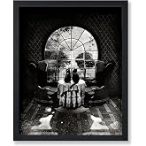 Poster Master Skull Illusion Print - Cat Poster - Black & White Art - Halloween Wall Design - Gift for Him, Her, Animal Lover - Gothic Decor for Bedroom, Living Room - 8x10 UNFRAMED Wall Art