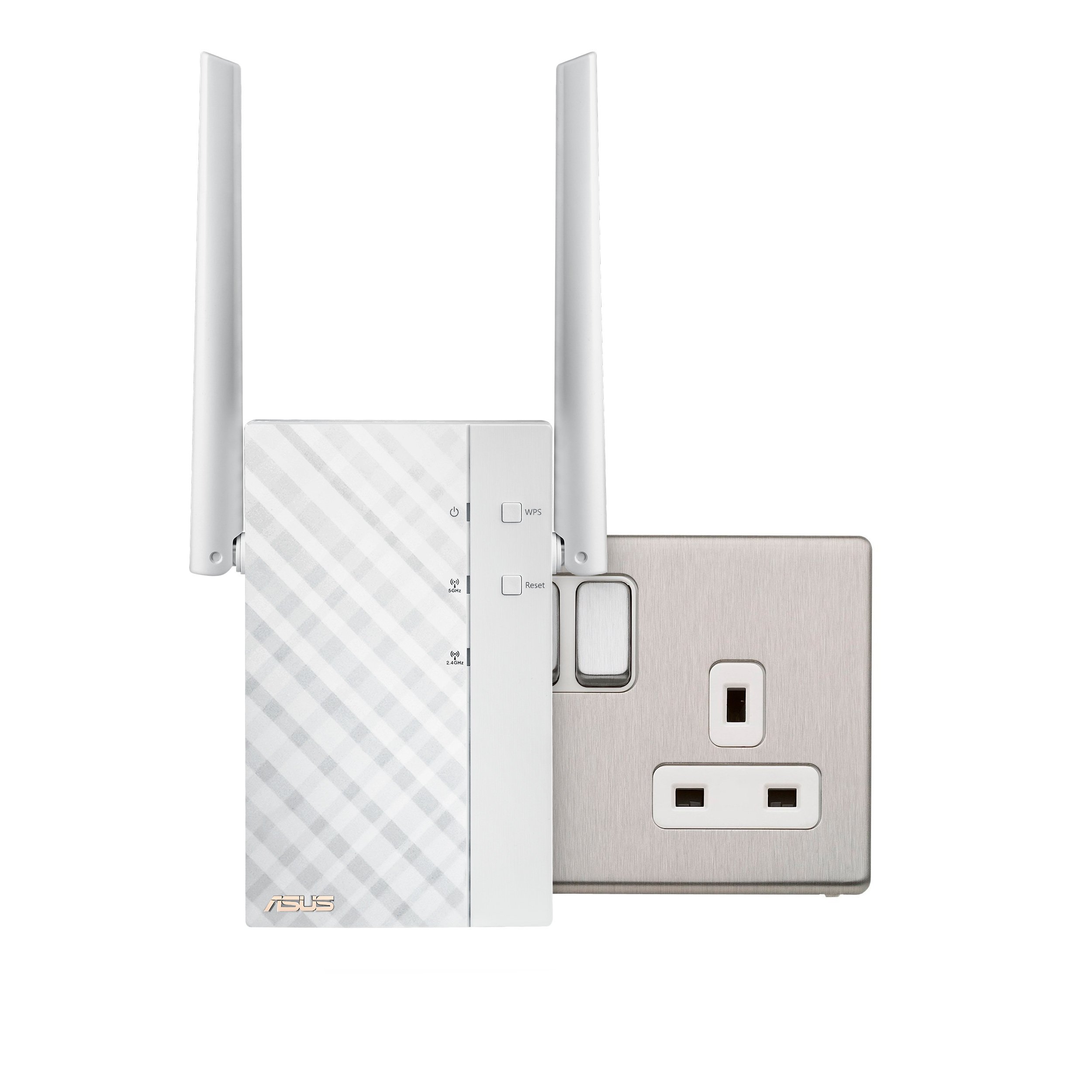 ASUS RP-AC56 Dual-Band Wireless-AC1200 Rotatable Wall-Plug Range Extender with Adjustable Antenna, Signal Indicator, Gigabit Ethernet Port