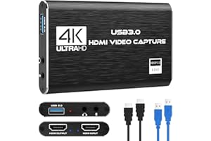 VIXLW 4K HDMI Video Capture Card, USB3.0 1080P 60FPS Video Recorder, Nintendo Switch Capture Card for Streaming Gaming and Br